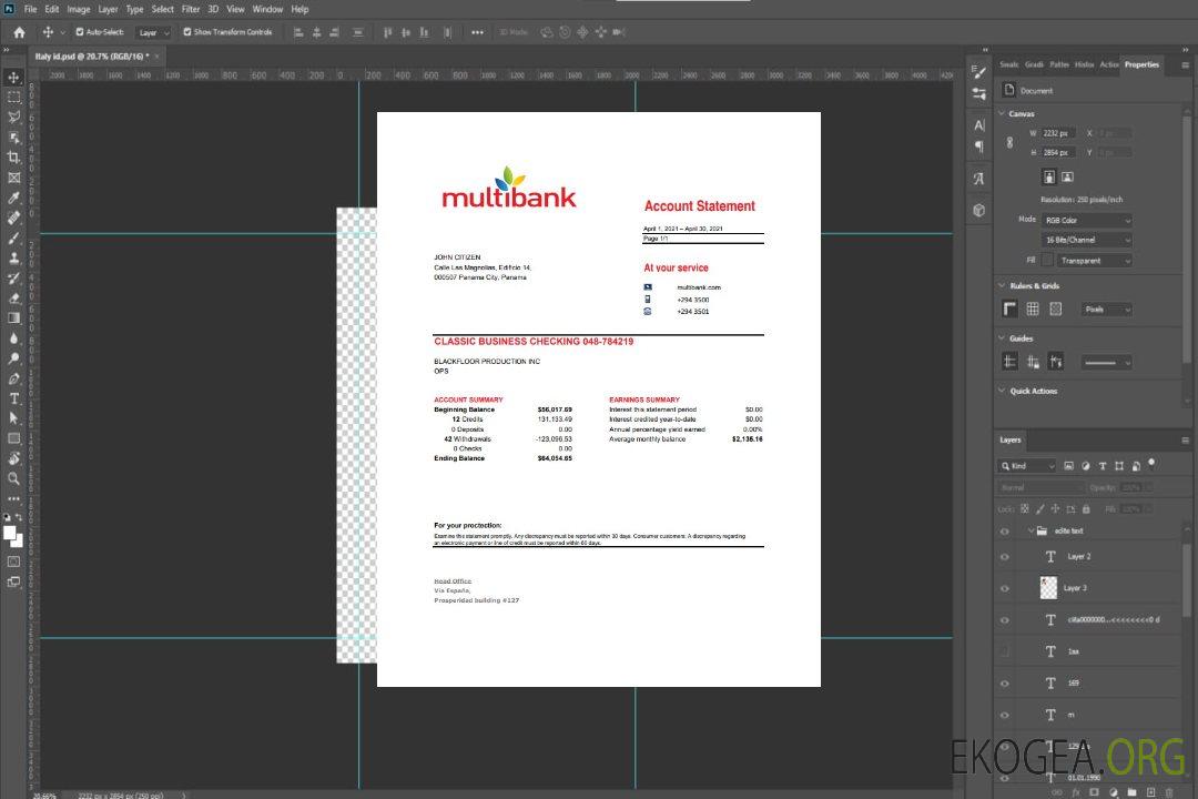 Panama Multibanque excel pdf template